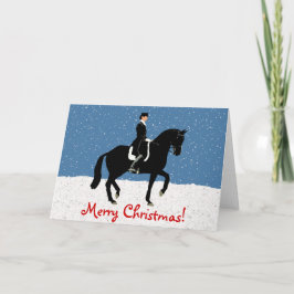 Snowy Dressage Horse jul Helgkort