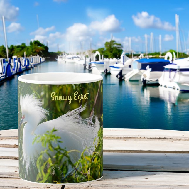 Snowy Egret Kaffemugg (Skapare uppladdad)