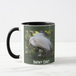 Snowy Egret med Baby Mugg