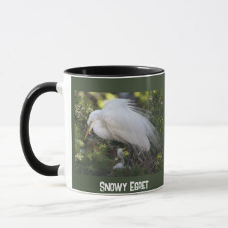 Snowy Egret med Baby Mugg