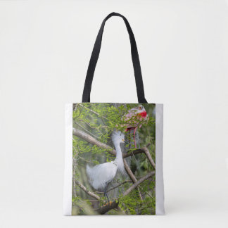 Snowy Egret och Roseate Spoonbill Tote Bag 2 Tygkasse