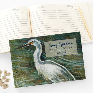 Snowy Egret Shorebird Beach House Guest Bok