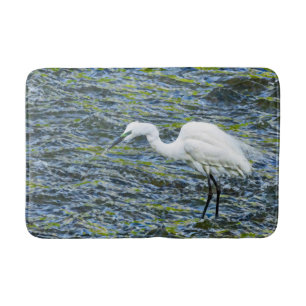 Snowy Egret Stork Sjö White Bird Badrumsmatta