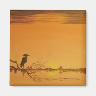 Snowy Egret vid Dusk Magnet