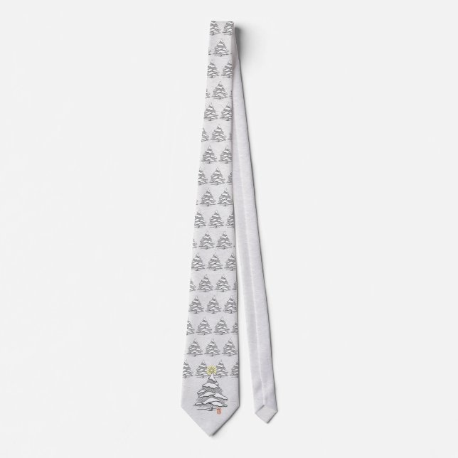 Snowy Evergreen Helgdag Tie Slips (Framsida)