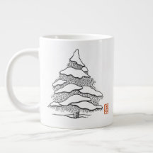 Snowy Evergreen Hett Cocoa Jumbo Mugg