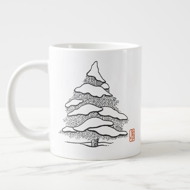 Snowy Evergreen Hett Cocoa Jumbo Mugg (Vänster)