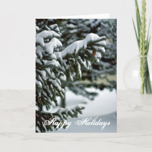 Snowy Evergreen Träd Card Helgkort