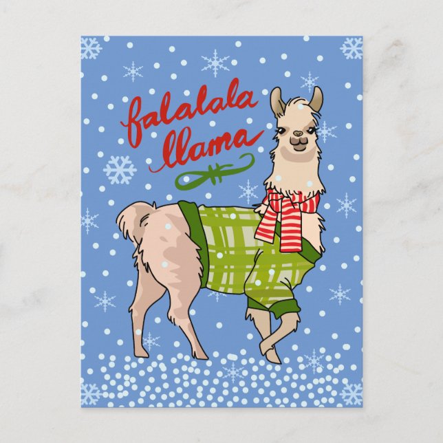 Snowy Falalala Llama Vykort (Framsida)