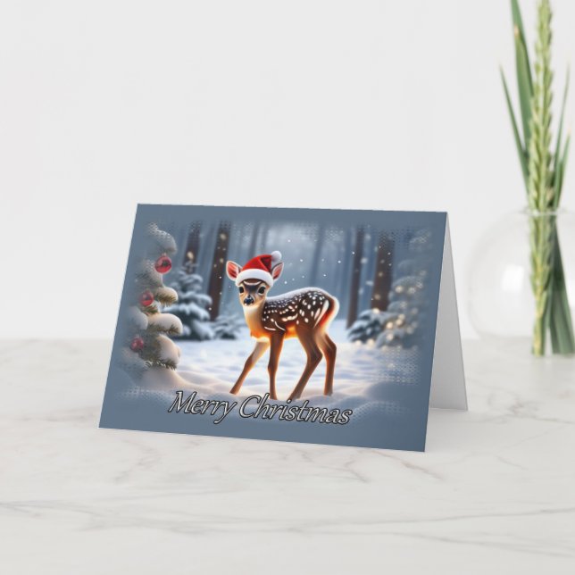 Snowy Fawn julkort Kort (Framsida)