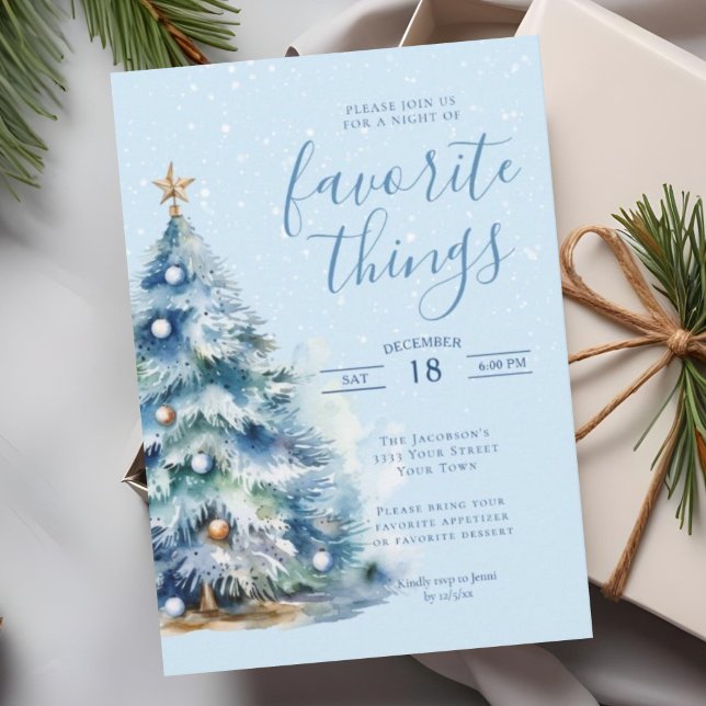 Snowy Festive-juldagen Helgdag Party Inbjudningar (Skapare uppladdad)