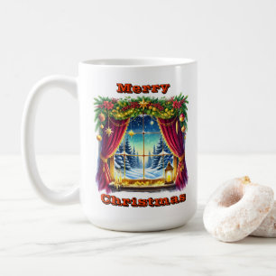 Snowy Festive Window Scene Kaffemugg