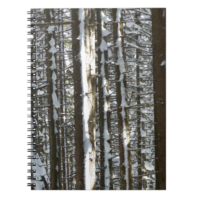 Snowy Fir Träd Anteckningsbok (Framsidan)