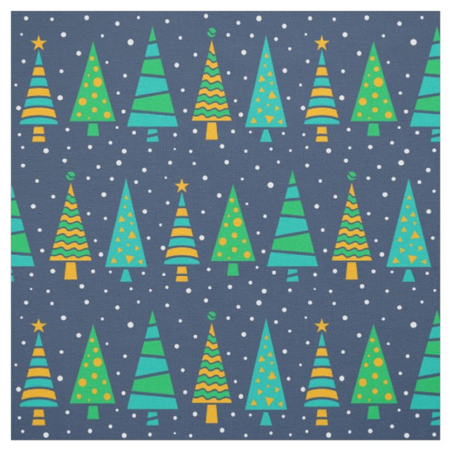 Snowy Fir Träd Fabric Tyg (Provkarta)