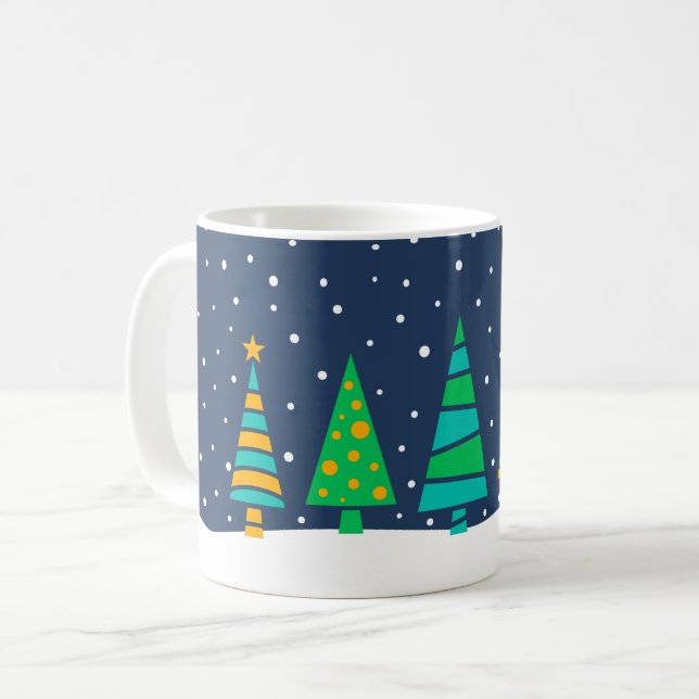 Snowy Fir Träd Mugg (Framsida vänster)
