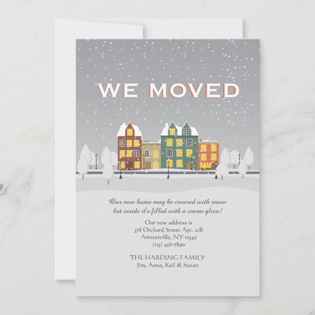 Snowy Flytta Announcement Meddelande (Framsida)