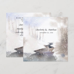 Snowy Forest - Fall-Winter Wedding Inbjudningar