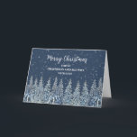 Snowy Forest Grandson och hans fru jul Kort<br><div class="desc">God jul för barnson och hans hustru kort med en snöfärgskog på natten och tankfull vers.</div>