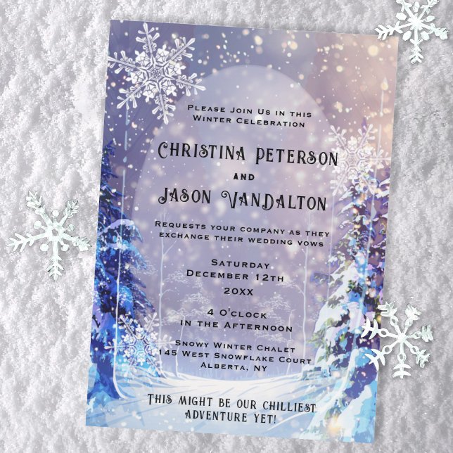 Snowy Forest | Inbjudan till vinter-bröllop (Snowy Forest Winter Wedding Invitation)