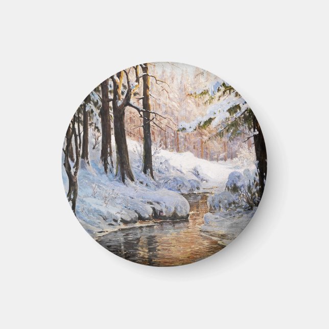 Snowy Forest Landscape, Walter Moras Magnet (Framsidan)