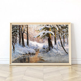 Snowy Forest Landscape, Walter Moras Poster