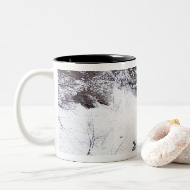 Snowy Forest Mug Två-Tonad Mugg (Med munk)