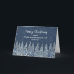Snowy Forest Sister och Brother i Julljul Kort<br><div class="desc">God jul för syster och bror i ett lagkort med en snöfärgskog på natten och en tankfull vers.</div>