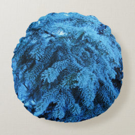 Snowy Forest Spruce Rund Kudde