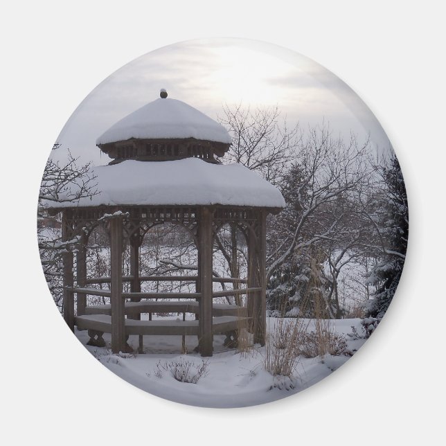 Snowy Gazebos Magnet (Framsidan)