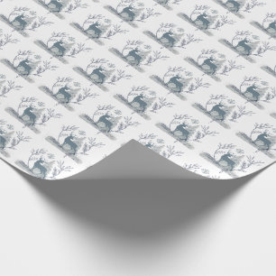 Snowy Glitter Hjort Winter Solstice Gift Presentpapper