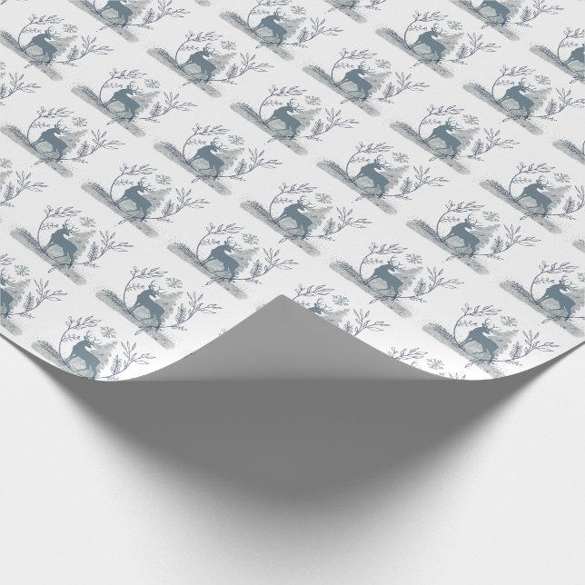 Snowy Glitter Hjort Winter Solstice Gift Presentpapper (Hörn)