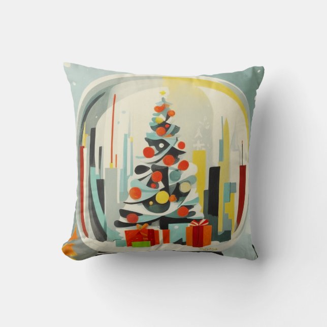Snowy Globe Designer Pillow in Time for jul Kudde (Framsida)