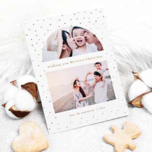 Snowy Globe Faux Guld julfotoport