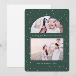 Snowy Globe-Helgdag julfotkort i Grönt