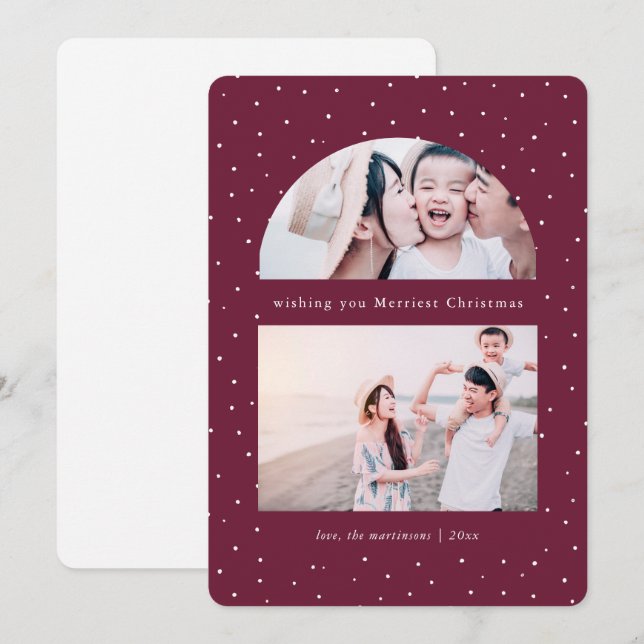 Snowy Globe Photo Grape-julkort - Helgdag (Fram/baksida)