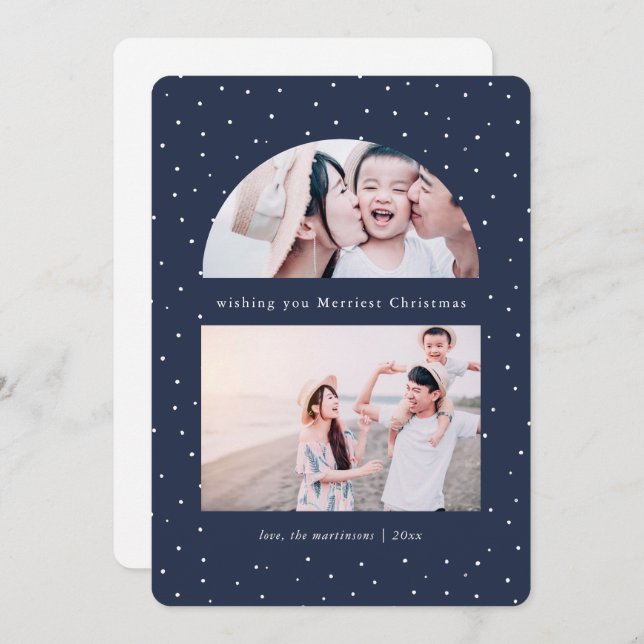 Snowy Globe Photo jul-Helgdag Card (Fram/baksida)