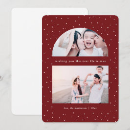 Snowy Globe Photo Red-julkort - Helgdag