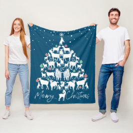 Snowy Goat julTree God jul Fleecefilt