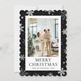 Snowy God jul Snowflake Photo Julkort