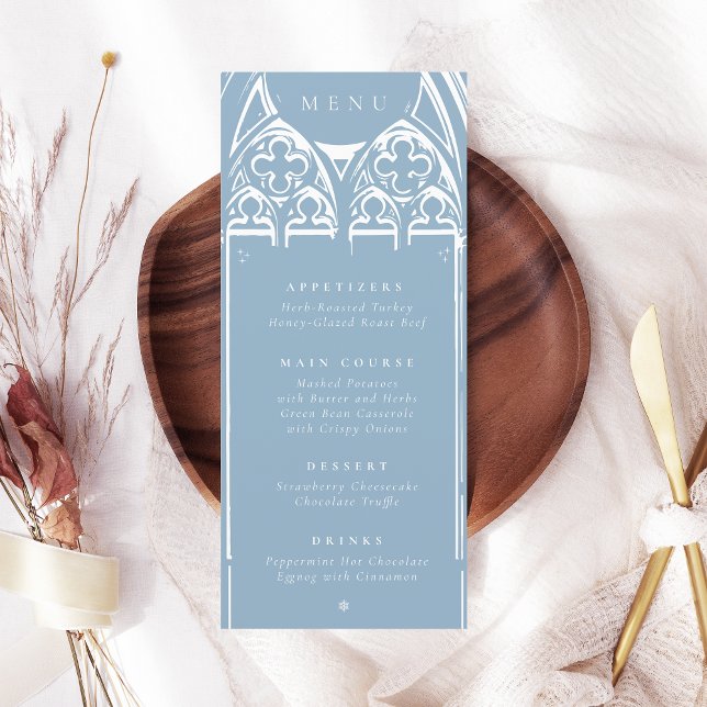 Snowy Gothic Winter Fairytale jul Blue Meny (Skapare uppladdad)