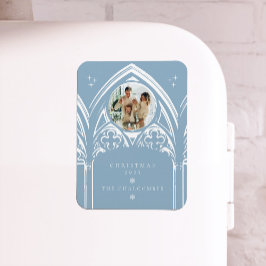 Snowy Gothic Winter Fairytale Julfoto Magnet