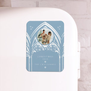Snowy Gothic Winter Fairytale Julfoto Magnet