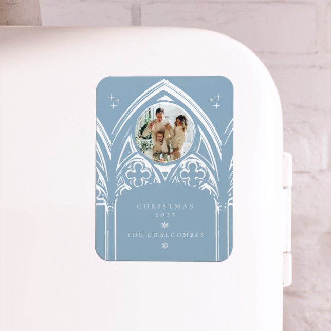 Snowy Gothic Winter Fairytale Julfoto Magnet (Skapare uppladdad)