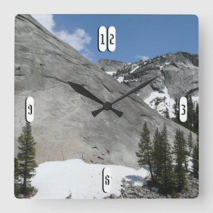 Snowy Granite Domes I i Yosemite nationalpark Fyrkantig Klocka