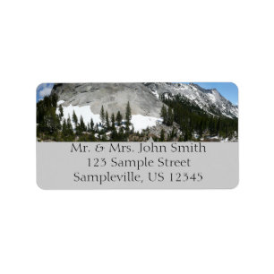 Snowy Granite Domes Panorama i Yosemite Adressetikett