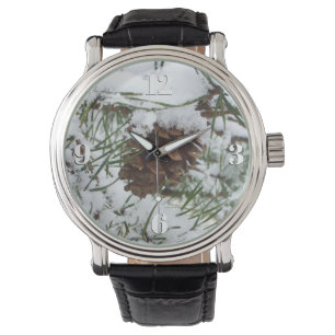 Snowy Gräs Cone I Winter Nature Photogratography Armbandsur