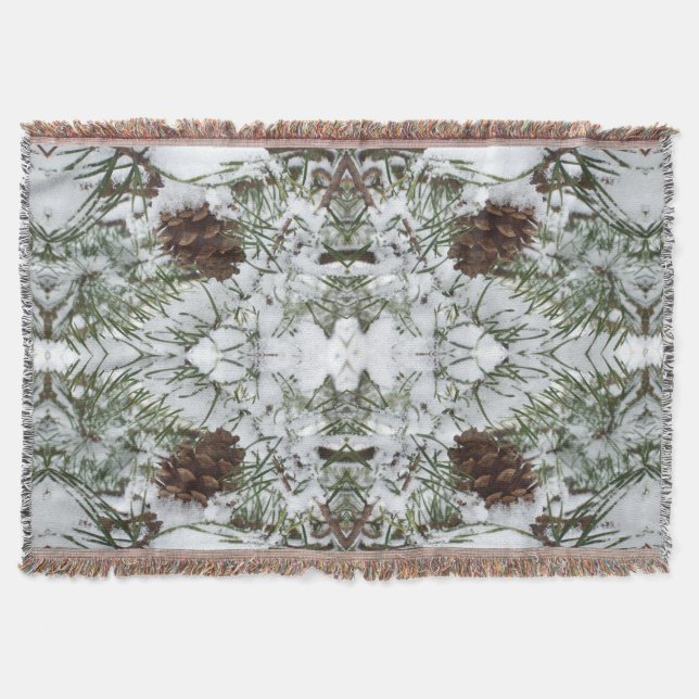 Snowy Gräs Cone I Winter Nature Photogratography Filt (Framsidan)