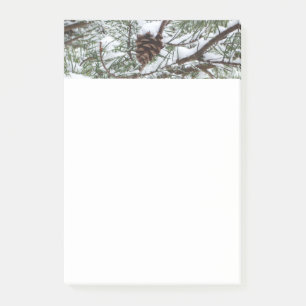 Snowy Gräs Cone II Winter Nature Fotography Post-it Block