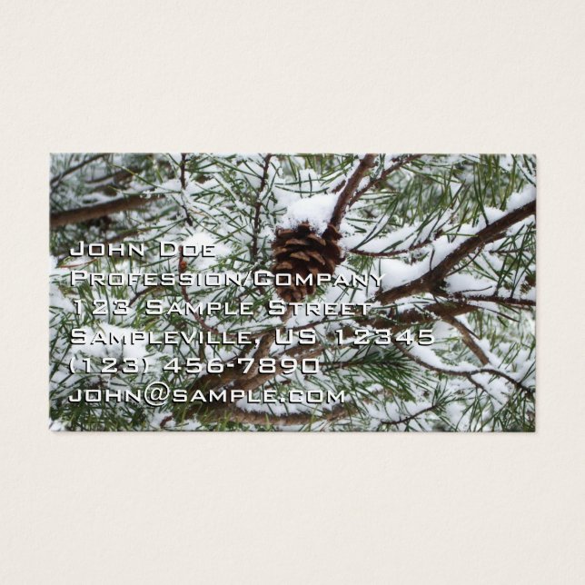 Snowy Gräs Cone II Winter Nature Fotography Visitkort (Framsidan)