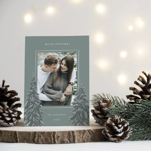 Snowy Gräs Elegant Julfoto Julkort